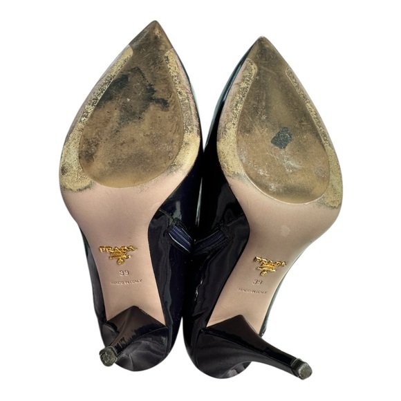 Prada Deep Violet Patent Leather Pointed-Toe Ankle Bootie, US 8/39 - Picture 15 of 15